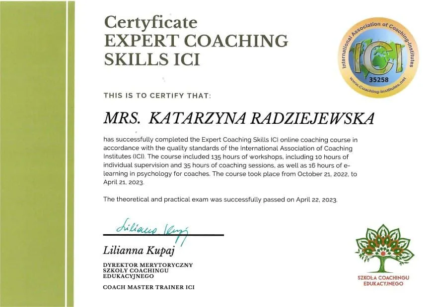 Certificate: Expert Coaching Skills ICI